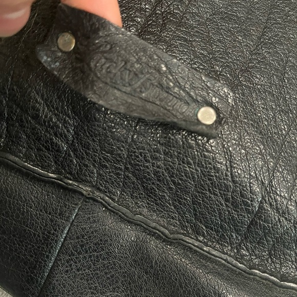 Lucky Brand Pebble Leather Studded Black Crossbody Bag Boho Hippie - Picture 10 of 16